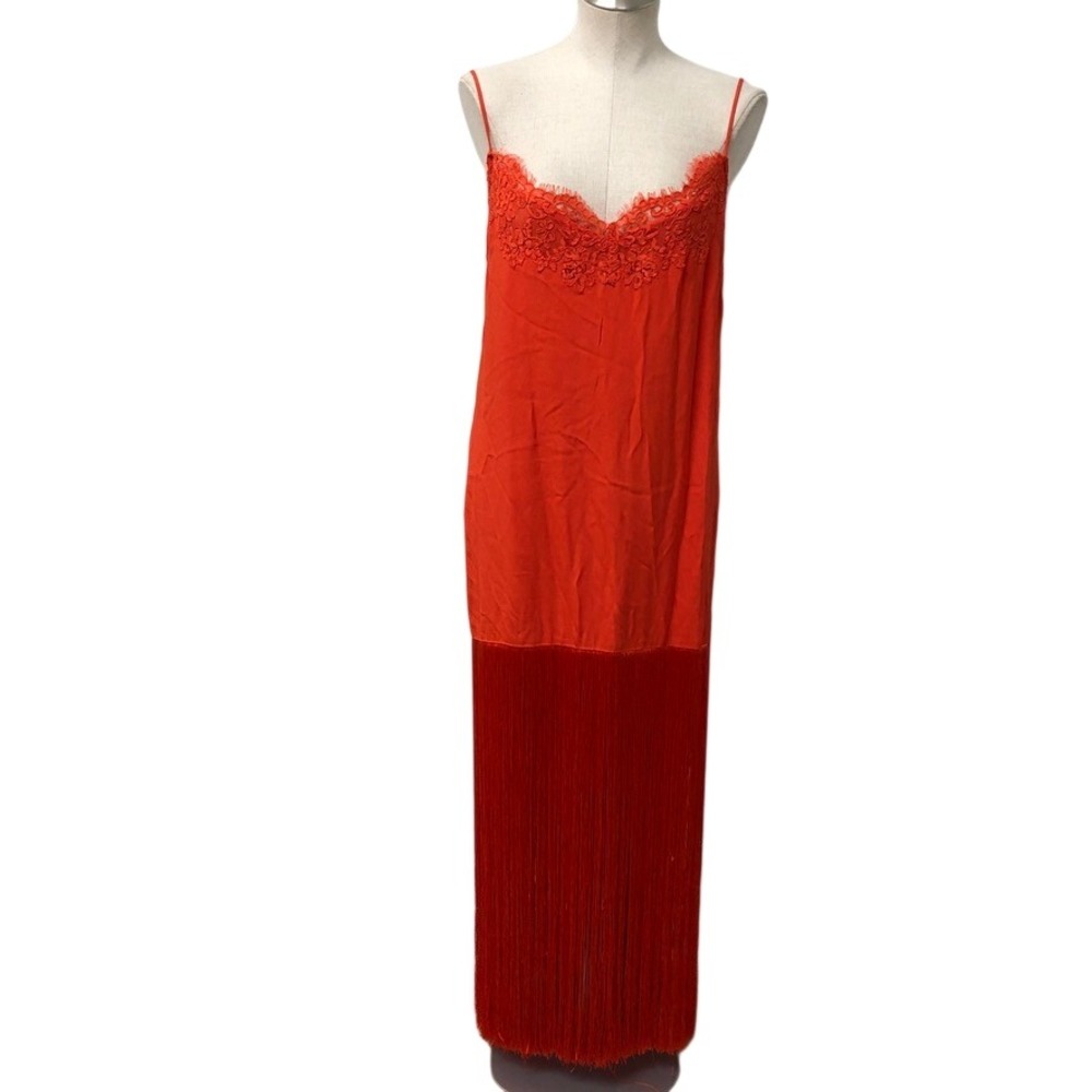 J. Crew Collection Dress Womens 8 Fringe Trim Slip Midi Gatsby Cocktail Flapper